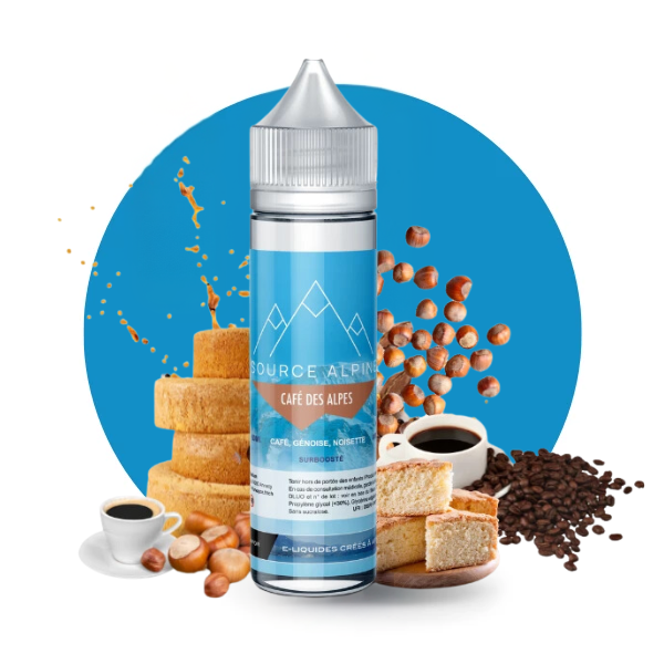 E-LIQUIDE CAFE DES ALPES (80 ml, 0 mg/ml, 30/70) - Photo 1